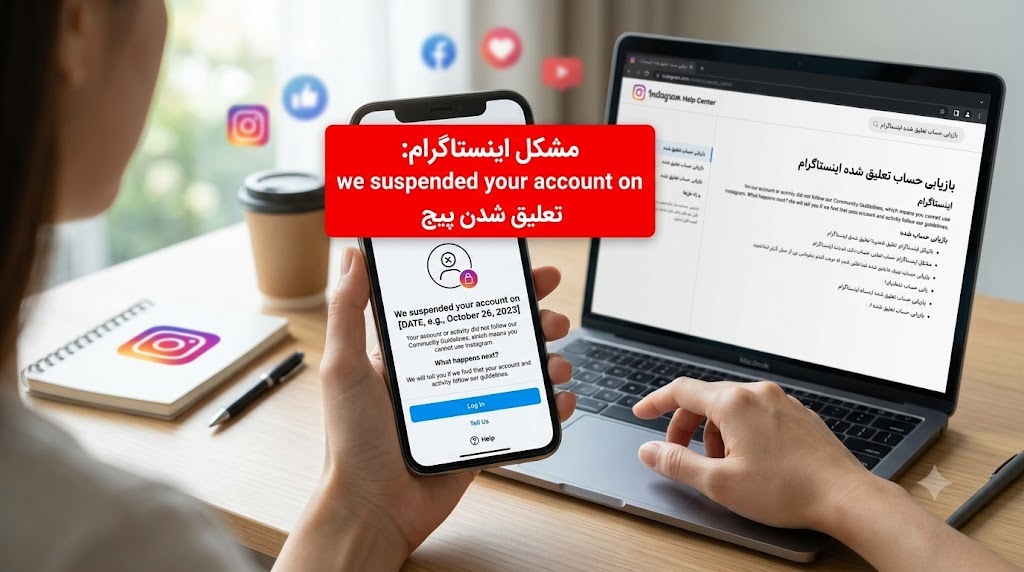 مشکل اینستاگرام we suspended your account on تعلیق شدن پیج