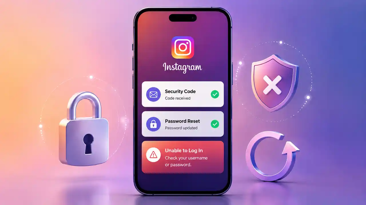 دریافت کد و تغییر رمز اینستاگرام اما شکست ورود به حساب